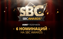БК 1xbet получила 6 номинаций на международную премию SBC  Awards